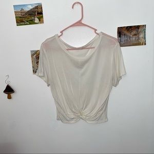 white crop tee